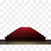 红色礼堂看台坐椅