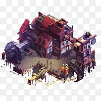手绘卡通建筑