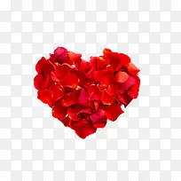 爱心红色玫瑰花瓣设计元素