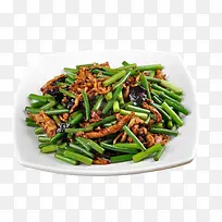 油锅爆炒过的美食佳肴蒜台炒肉