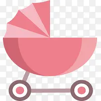 粉色卡通婴儿推车