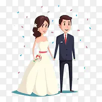 婚礼现场洒落在新人身上的花瓣