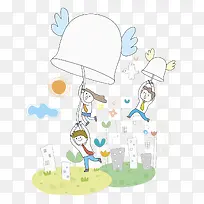 飞翔的天使铃铛小孩