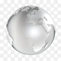金属银地球模型