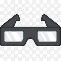 灰色立体3D眼镜