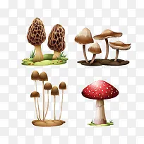 卡通蘑菇设计矢量素材