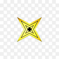 黄色四角平面星星