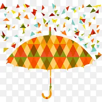 矢量图三角形拼接雨伞