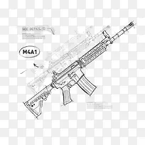 线条形状M4A1枪支