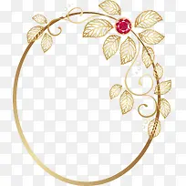金色树叶圆环装饰