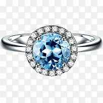 创意合成质感蓝色宝石钻戒