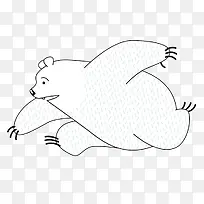 简约卡通动物形象逃跑的北极熊简