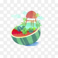 西瓜插画