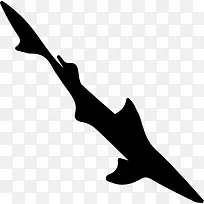 角鲨细长的鱼形图标