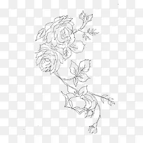 清笔勾线花纹