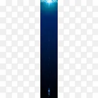蓝色水底阳光光线