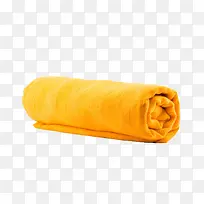 黄色卷着的毛巾清洁用品实物