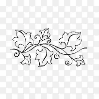 清笔勾线花纹