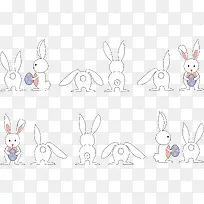 手绘线条动物可爱小兔子