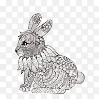 绘画花纹兔子