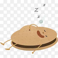 卡通睡觉的饼干PNG