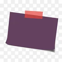 矢量紫色矩形立体便签红胶带