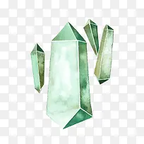 矢量绿色水彩水晶