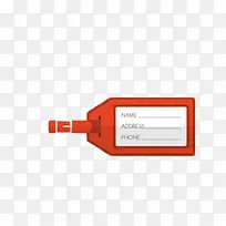 红色卡通行李箱吊牌