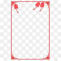 红色中国风灯笼边框PNG