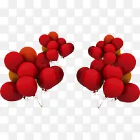 红色群舞的气球双12