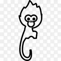 小猴子的尾巴很长，图标