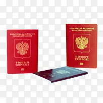 红色的俄罗斯护照素材