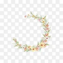 手绘清新花环