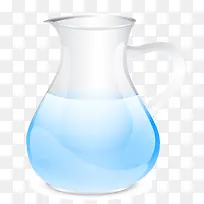 透明玻璃水壶矢量素材