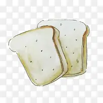 吐司方块面包美味手绘矢量可爱甜