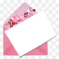 粉色信封底纹信纸卡片