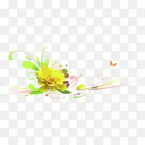 春天黄色菊花花纹装饰