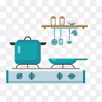 矢量锅和厨具
