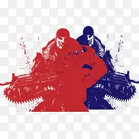 士兵剪影矢量