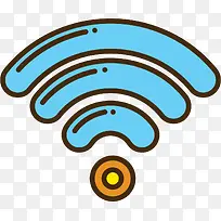 蓝色手绘的WiFi元素