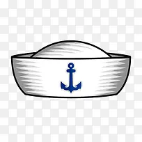 卡通白色蓝色logo水手帽