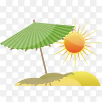 矢量图太阳下的大伞