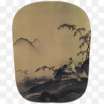 古代人物打坐画