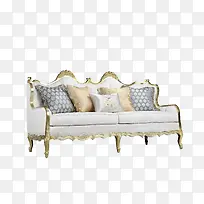 法式浪漫花式布艺实木三人沙发