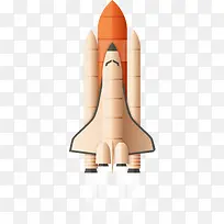橙色卡通火箭