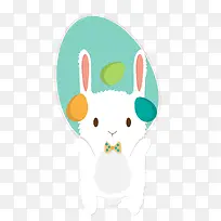白色小兔子复活节装饰