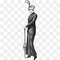 手绘时尚欧美中世纪女性