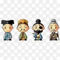 卡通落魄老年人