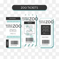 白色动物园门票设计矢量图