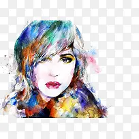 水彩手绘时尚美女